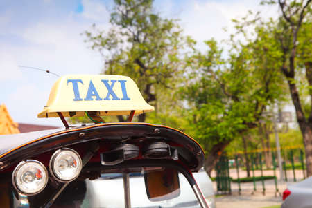 Traditional asian rickshaw vehicle parked on the road. Close upの写真素材