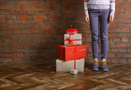 Young woman and christmas gifts