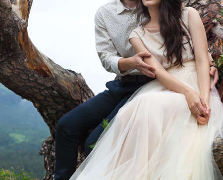 Young attractive couple together outdoorsの写真素材
