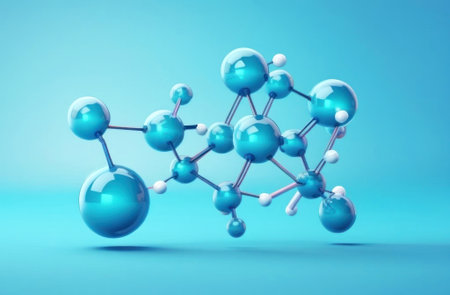 Generated AI. Discover the mesmerizing beauty of molecular structures with this futuristic digital art. Perfect for science enthusiasts and tech lovers. Enhance your space with innovative visualsの素材