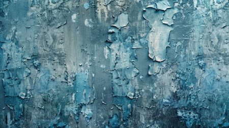 A textured canvas of peeling blue paint, evoking a raw, grungy aesthetic and the beauty of decay in art. AI generatedの素材