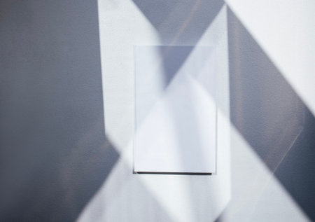 Blank book mock up, surrounded by soft shadows, providing an artistic environment ideal for creative design and visual storytelling. whiteの写真素材