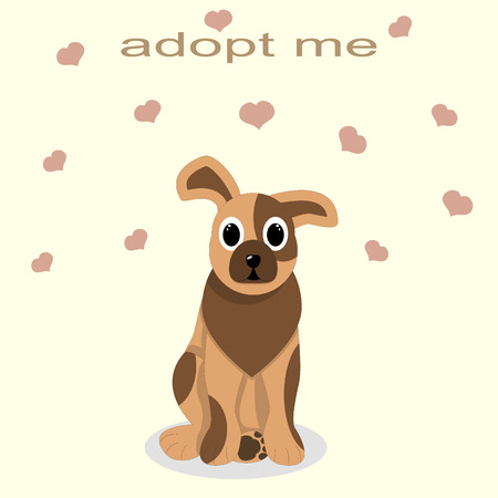 adoption of shelter dogs, give love and caring, kindnessのイラスト素材