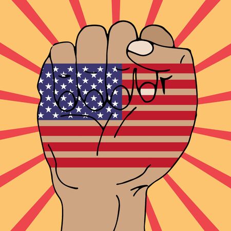 set the US flag bright country nation patriotのイラスト素材