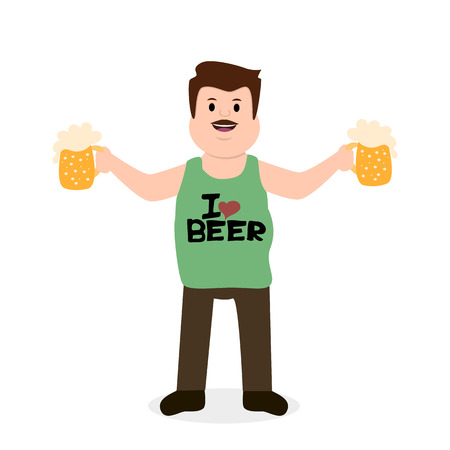 Home brewed beer house crafted beer I love beer brewery drink alcohol hand-drawing holiday inscription letteringのイラスト素材