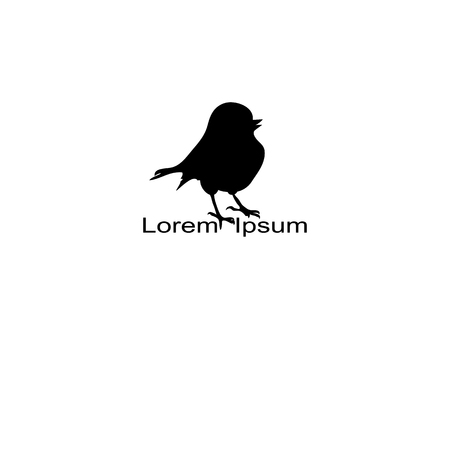 bird silhouette on white background, vector illustrationのイラスト素材