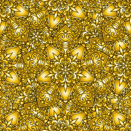 Beautiful Vintage seamless pattern. Ornament. Unusual. Indian motif. For your design.のイラスト素材