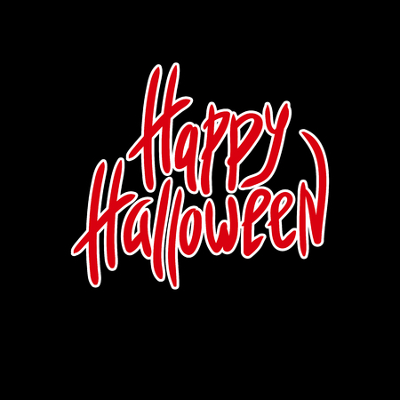 Inscription. Happy Halloween. Celebration. The day of the Dead. Lettering. For your design.のイラスト素材