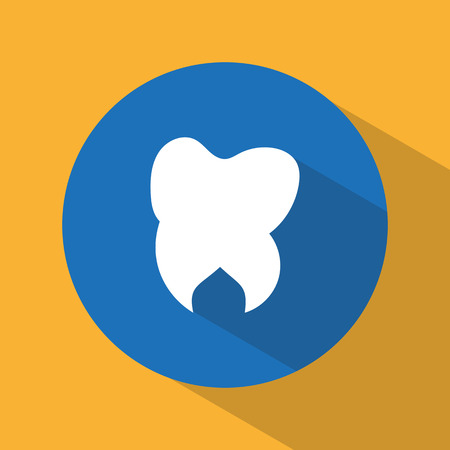 Icon. Tooth. Dental. Round. Bright. Flat design. For your useのイラスト素材