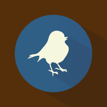 Icon. Bird. Silhouette. Logo. Round. Bright. Flat design. For your useのイラスト素材