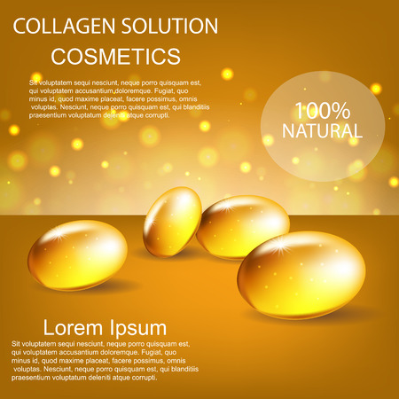 Oil bubbles. Collagen. Cosmetics for beauty and youth. Modern technologies.のイラスト素材