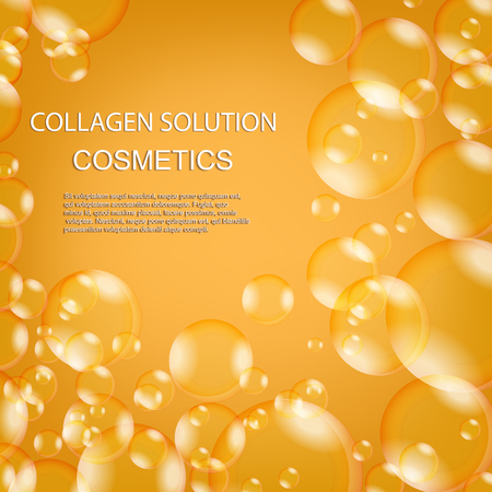 Oil bubbles. Collagen. Cosmetics for beauty and youth. Modern technologies.のイラスト素材