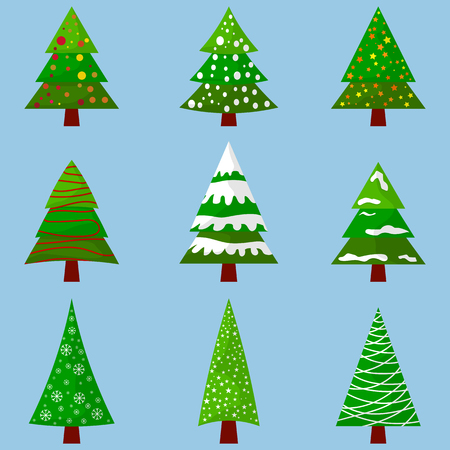 Set of Christmas trees for your design.のイラスト素材