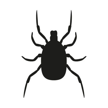 Mite. A dangerous insect. Caution. Encephalitis. Warnings. For your design.のイラスト素材