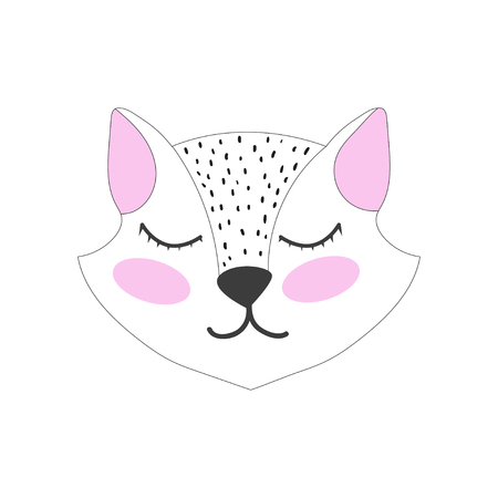 Fox vector illustration isolated on white background.のイラスト素材