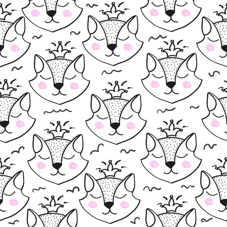 Seamless pattern. Cute and printable design for children clothes. Scandinavian style.のイラスト素材