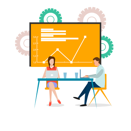 Man and woman image illustrationのイラスト素材