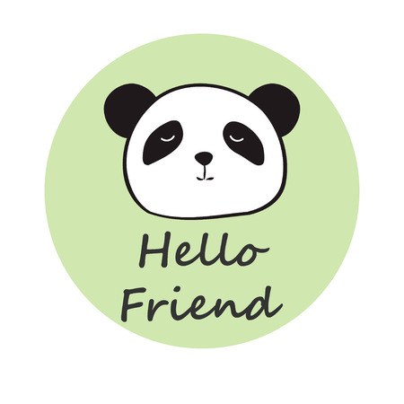 Cute panda. Bamboo. Plant. Sticker, print, print on clothes. For your design.のイラスト素材
