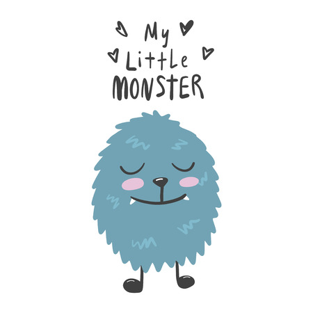 My little monster. Scandinavian style. Prints for clothes and postcards, for children.のイラスト素材