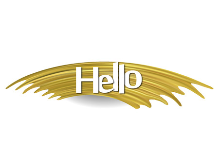 Acrylic strokes. Bright modern design. Welcome. Thank. Congratulations. Gold. Hey. Brush effect.のイラスト素材