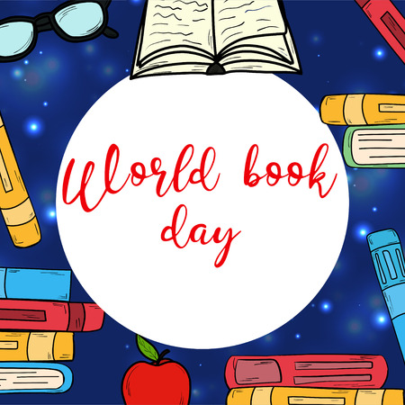 Books Training. World Book Day. April. Knowledge. Reading For your designのイラスト素材