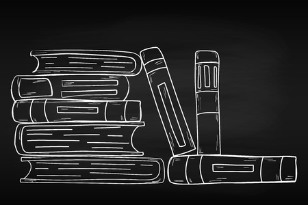 Training. World Book Day. April. Knowledge. Reading. World For your design Chalk board Schoolのイラスト素材