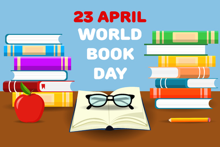 Books Training. World Book Day. April. Knowledge. Reading For your designのイラスト素材
