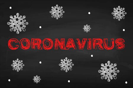 Coronavirus. The inscription on the chalk board. Pandemic. For your design.のイラスト素材