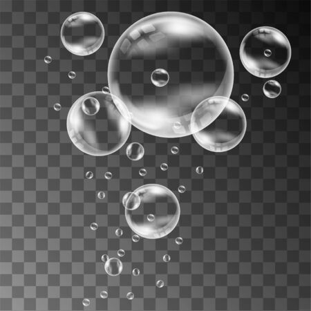 Realistic soap bubble. On a transparent background. For your design.のイラスト素材