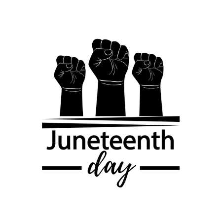 Day of liberation from slavery. June 19. Independence Day. Equal rights. African people. For printing on posters, postcards, flyers. Juneteenth Freedom Day. African-American Independence Day,のイラスト素材