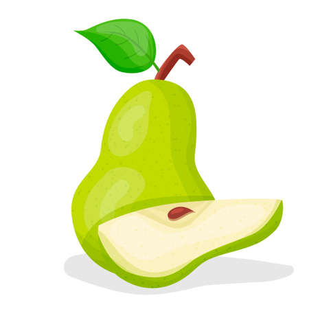 Pear in flat style. Icon. Isolated on white background. For your design.のイラスト素材