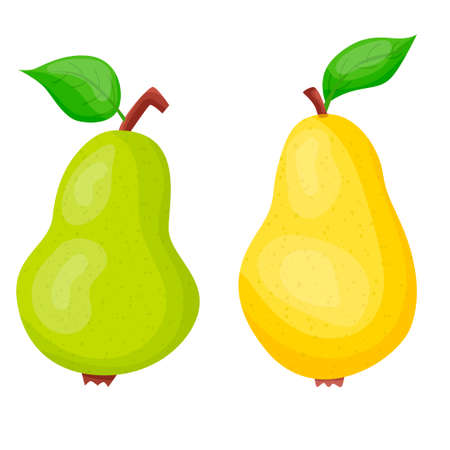 Pear in flat style. Icon. Isolated on white background. For your design.のイラスト素材