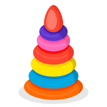 The pyramid. Childrens toy. Icon isolated on white background. For your design.のイラスト素材