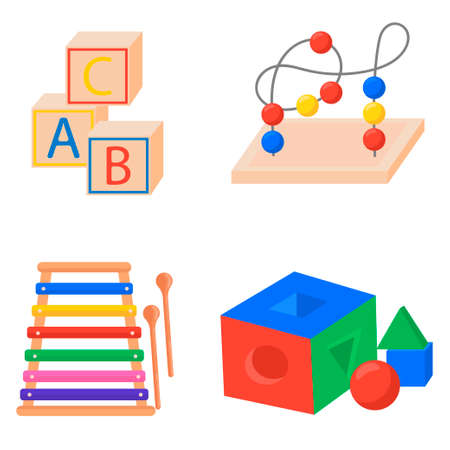 Educational toys. Fine motor skills. Montesori. Childrens toy. Icon isolated on white background. For your design.のイラスト素材