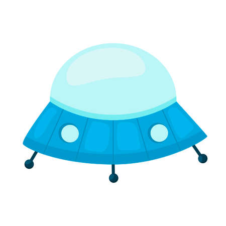 Flying saucer. UFO. Childrens toy. Icon isolated on white background. For your design.のイラスト素材
