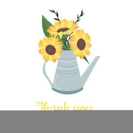 Beautiful blooming flower in a vase and jars. Isolated on white background. Decorative element for floral designs. Vector illustration in a flat style.のイラスト素材