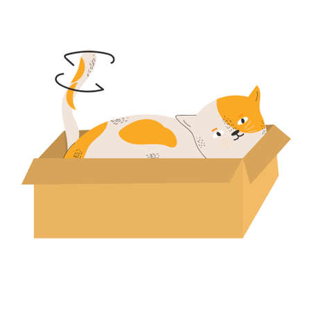 Cute cat in different poses isolated on white background in modern flat style. Animals.のイラスト素材