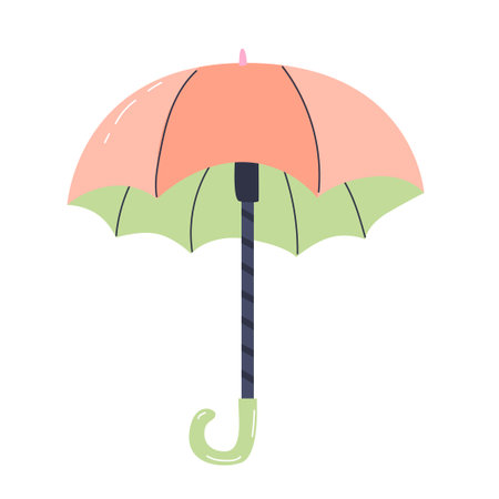 Umbrella in a cute modern flat style. Isolated on white background. Icon.のイラスト素材