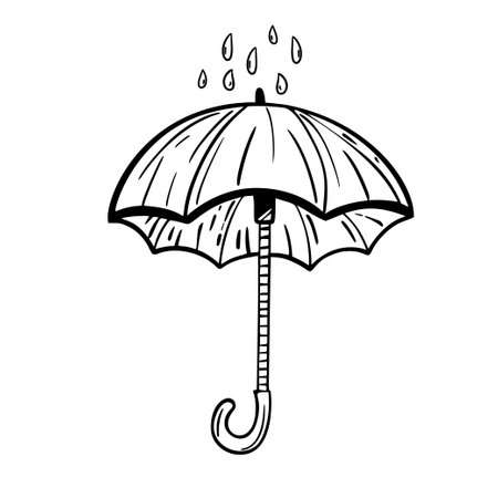 Umbrella. Sketch. Hand drawing. For your design.のイラスト素材