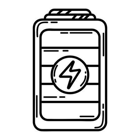 Icons. Ecology. Eco battery. Pure nature. Icon in modern style. Linear style.のイラスト素材