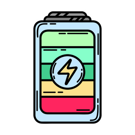 Icons. Ecology. Eco battery. Pure nature. Icon in modern style. Linear style.のイラスト素材