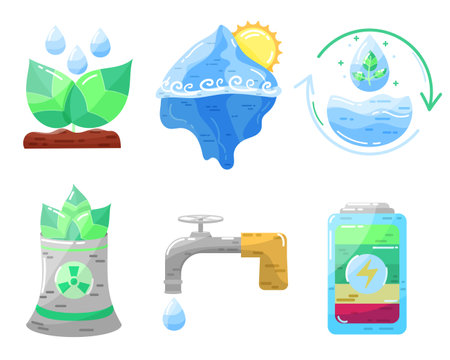 Set of icons. Ecology. Modern flat style. Bright icon design.のイラスト素材