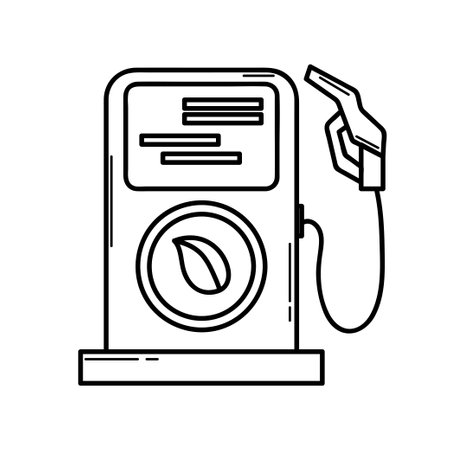Icon. Gas station. Green energy. Ecology. Eco style. Green. Clean planet.のイラスト素材