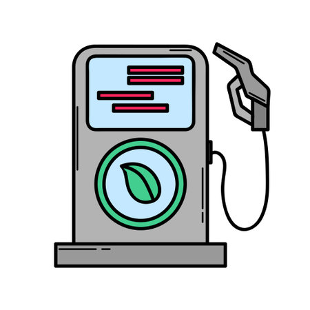Icon. Gas station. Green energy. Ecology. Eco style. Green. Clean planet.のイラスト素材