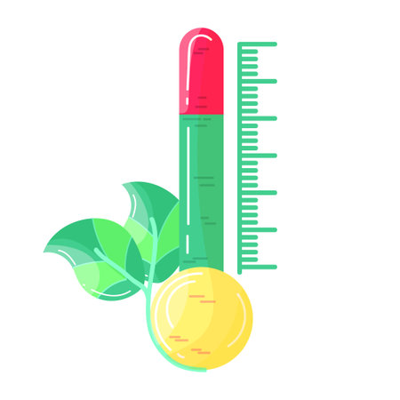 Icon. Thermometer. Green energy. Ecology. Eco style. Green. Clean planet.のイラスト素材