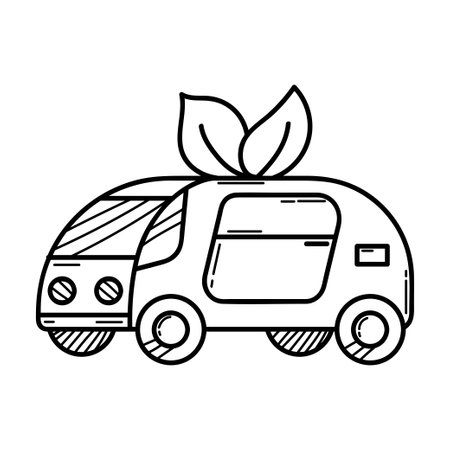 Icon. Electric car. Green energy. Ecology. Eco style. Green. Clean planet.のイラスト素材