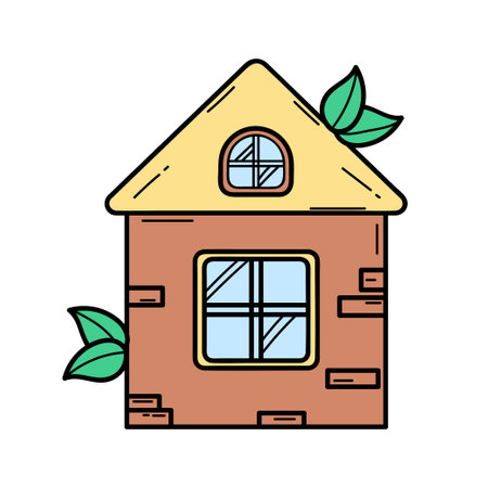 Icon. House. Green energy. Ecology. Eco style. Green. Clean planet.のイラスト素材