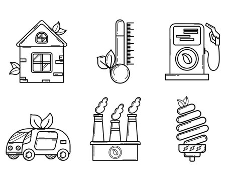 Eco icons set. Ecological icon. Green energy. Solar panels. Flat style. Green energy. Clean planet.のイラスト素材