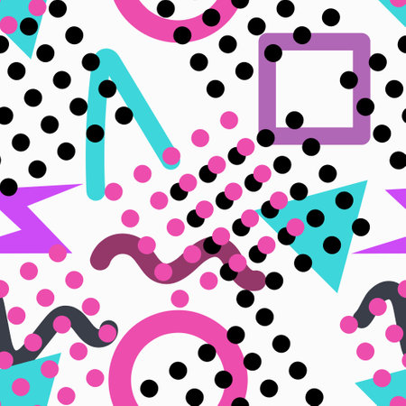 Seamless pattern 90s. Bright pattern. abstract objects. Popular concept.のイラスト素材