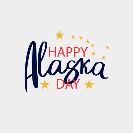 Happy alaska day. Watercolor vector elements. Flag of Alaska. Important holiday. Objects isolated on white background.のイラスト素材